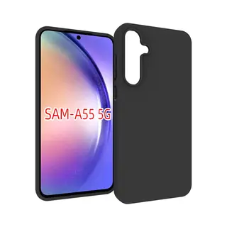 MobyDefend Hoesje - Geschikt Voor Samsung Galaxy A55 - Tpu Backcover - Mat Zwart