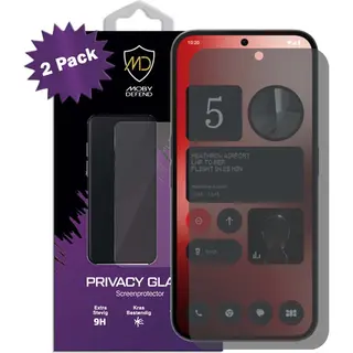 2-Pack MobyDefend Screenprotectors - Geschikt Voor Nothing Phone (2a) / Nothing Phone (2a) Plus - Hd Privacy Glass Screensavers