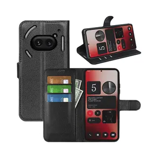 MobyDefend Hoesje - Geschikt Voor Nothing Phone (2a) / Nothing Phone (2a) Plus - Kunstleren Wallet Book Case (Sluiting Voorkant) - Zwart