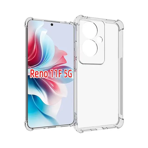 MobyDefend Hoesje - Geschikt Voor Oppo Reno 11F - Transparante Shockproof Tpu Backcover - Verstevigde Hoeken - Volledig Doorzichtig thumbnail