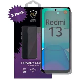 3-Pack MobyDefend Screenprotectors - Geschikt Voor Xiaomi Redmi 13 4G - Matte Privacy Glass Screensavers
