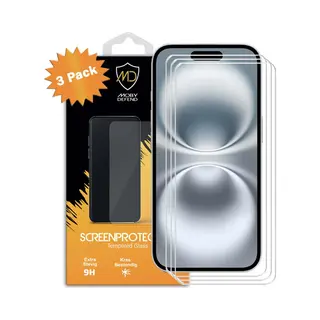 3-Pack MobyDefend Screenprotectors - Geschikt Voor IPhone 16 Case-Friendly Screensavers - Gehard Glas