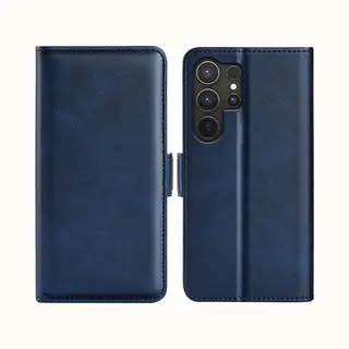 MobyDefend Hoesje - Geschikt Voor Samsung Galaxy S25 Ultra - Luxe Wallet Book Case (Sluiting Zijkant) - Blauw
