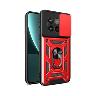 MobyDefend Hoesje - Geschikt Voor OnePlus 13R - Pantsercase Met Draaibare Ring - Rood