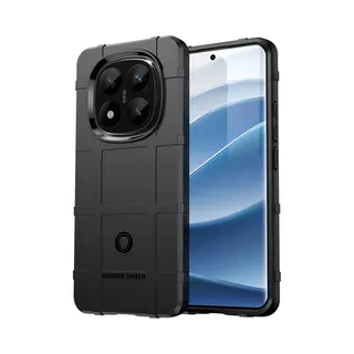 MobyDefend Hoesje - Geschikt Voor Xiaomi Redmi Note 14 Pro Plus - Rugged Shield Tpu Backcover - Zwart