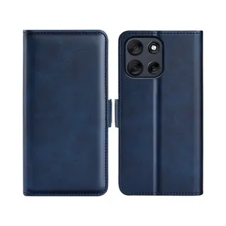 MobyDefend Hoesje - Geschikt Voor Motorola Moto G56 - Luxe Wallet Book Case (Sluiting Zijkant) - Blauw