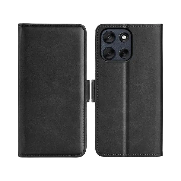 MobyDefend Hoesje - Geschikt Voor Motorola Moto G56 - Luxe Wallet Book Case (Sluiting Zijkant) - Zwart thumbnail