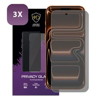 3-Pack MobyDefend Screenprotectors - Geschikt Voor IPhone 17 Pro Max - Matte Privacy Glass Screensavers