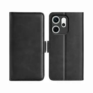 MobyDefend Hoesje - Geschikt Voor Oppo Reno14 F / Oppo Reno14 Fs - Luxe Wallet Book Case (Sluiting Zijkant) - Zwart