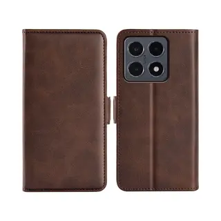 MobyDefend Hoesje - Geschikt Voor Xiaomi 15T - Luxe Wallet Book Case (Sluiting Zijkant) - Bruin