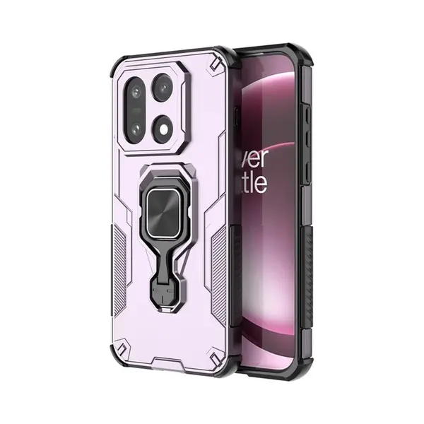 MobyDefend Hoesje - Geschikt Voor OnePlus 15 - Dubbelgelaagde Pantsercase Met Standaard - Roze thumbnail