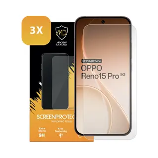 3-Pack MobyDefend Screenprotectors - Geschikt Voor Oppo Reno15 Pro - Case-Friendly Screensavers - Gehard Glas