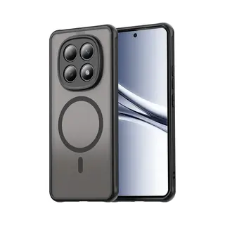 MobyDefend Hoesje - Geschikt Voor Xiaomi Redmi Note 15 5G - Case Geschikt Voor MagSafe - Mat Transparant Met Gekleurde Rand - Zwart