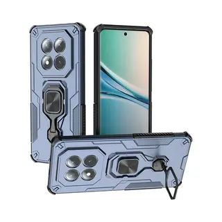 MobyDefend Hoesje - Geschikt Voor Xiaomi Redmi Note 15 5G - Dubbelgelaagde Pantsercase Met Standaard - Blauw