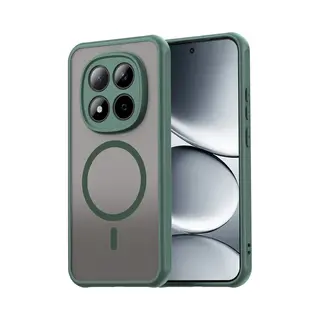 MobyDefend Hoesje - Geschikt Voor Xiaomi Redmi Note 15 Pro 5G - Case Geschikt Voor MagSafe - Mat Transparant Met Gekleurde Rand - Groen
