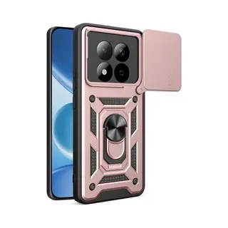 MobyDefend Hoesje - Geschikt Voor Xiaomi Redmi Note 15 Pro Plus 5G - Pantsercase Met Draaibare Ring - Rosé