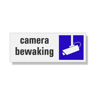 XAPTOVi Camera Bewaking Bordje | Bord Camera Bewaking Als Sticker | Aluminium | Zelfklevend 130x50x0, 5 Mm Let Op Camera Toezicht