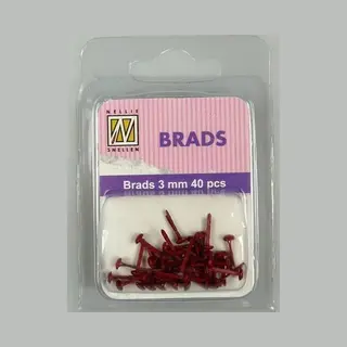 Nellie Snellen Floral Brads 3mm - 40stuks - Christmas Rood
