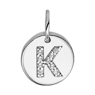 The Jewelry Collection Bedel Letter K Zirkonia - Zilver