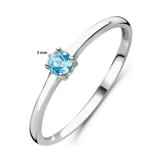 Kasius Gerhodineerd Zilver Ring Met Geboortesteen Aquamarijn Maart 1337065
