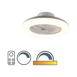 Qazqa Plafondventilator Clima Ø 55 Cm Wit