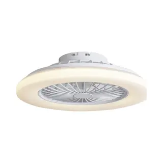 Qazqa Clemo - Stille Led Plafondventilator Met Verlichting | Lamp En Afstandsbediening - 1 Lichts - Ø 48.5 Cm - Wit - Woonkamer | Slaapkamer | Keuken