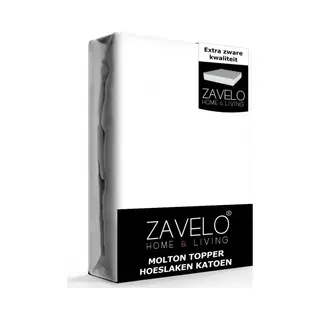 Zavelo Molton Topper Hoeslaken - 140x200 Cm - 100% Katoen - 10cm Hoekhoogte - Wasbaar Tot 60 Graden - Rondom Elastisch - Matrasbeschermer