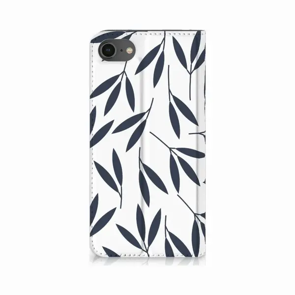 B2Ctelecom Book Case Voor IPhone 7 | 8 | Se (2020) | Se (2022) Smart Cover Leaves Blue thumbnail