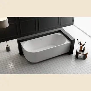 Zeza Pure Half Vrijstaand Hoekbad - Rechts - 170x80x58cm - Acryl - Mat Wit