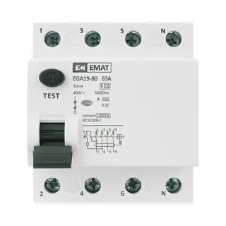 Emat Aardlekschakelaar 63A 30mA Type A 3-fase (4P) (85002005)