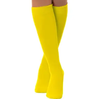 Partychimp Kniekousen Dames Carnaval Carnavalskleding Dames Carnaval Accessoires Verkleedkleren Volwassenen - Geel - Katoen/Polyamide/Elastaan -