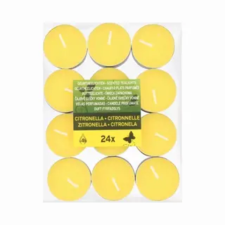 Geurtheelichten Citronella | Anti-mug | 24 Stuks | Citronella Waxinelichtjes