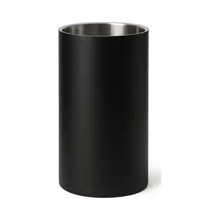 Benza Dubbelwandige Rvs Wijnkoeler Zwart – Extra Hoog (Ø 12 × 20 Cm) – Isolerende Champagne- & Wijnkoeler Voor Flessen Ø 9–10 Cm