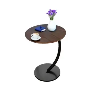 Ceruzo Bijzettafel Bruin - Ø40 Cm - H60 Cm - Kleine Bijzettafel - C-vorm - Banktafel