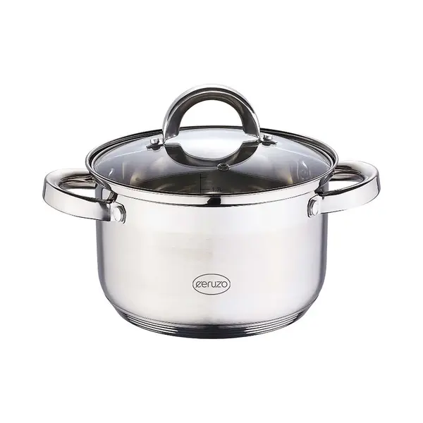 Ceruzo Kookpan - Rvs - Ø 20 Cm - H 12.5 Cm - 3.6 L - Alle Warmtebronnen thumbnail
