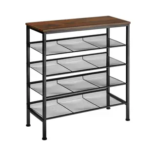 Ceruzo Schoenenrek – Hout-Metaal – 4 Lagen – 76x30xH86 Cm - Verstelbare Poten