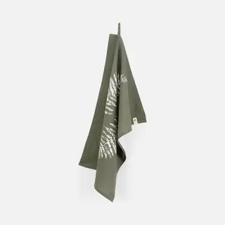 Walra Theedoek Dry With Leaves - 50x70 - 100% Katoen - Legergroen