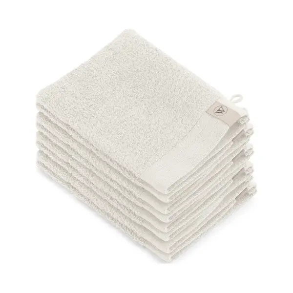 Walra Washandjes 8 Stuks - 8x 16x21 - 100% Katoenen Washand Met Ophanglusje En Luxe Brede Boord - Kiezel Grijs thumbnail
