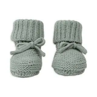 Lodger - Babyslofjes Groen Gebreid Katoenen 0-6M Zacht Katoen Slipper Knit