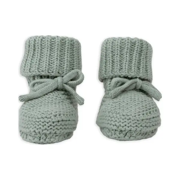 Lodger - Babyslofjes Groen Gebreid Katoenen 0-6M Zacht Katoen Slipper Knit thumbnail