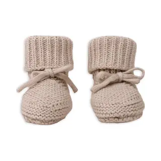 Lodger - Newborn Slofjes Creme 0-6M Zacht Katoen Slipper Knit