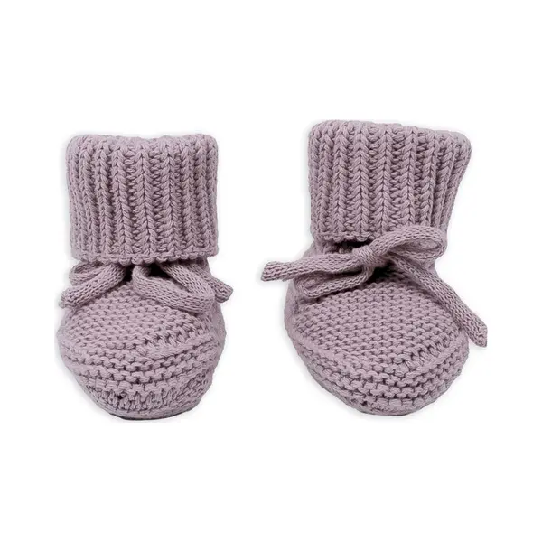 Lodger - Babyslofjes Newborn Paars 0-6M Katoen Slipper Knit thumbnail