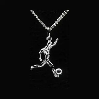 Mooye ® - Collectie Zilveren Voetballer Ketting Hanger - Middel