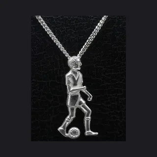 Mooye ® - Collectie Zilveren Voetballer Ketting Hanger
