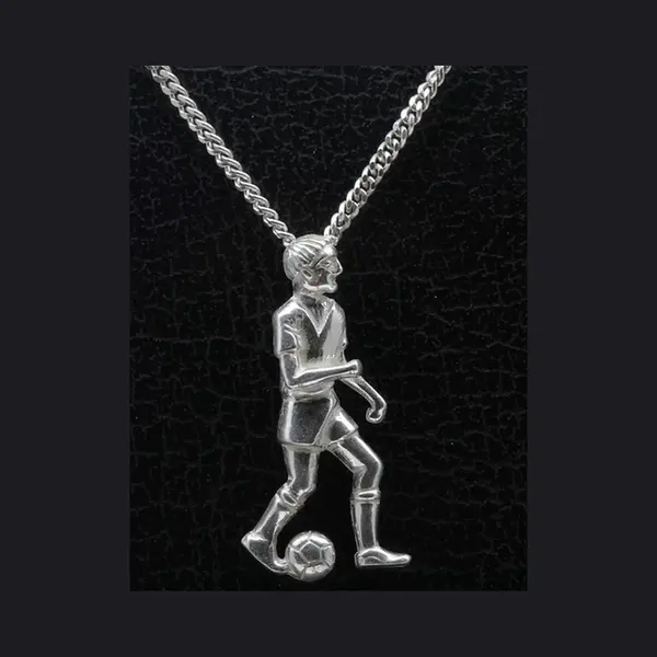 Mooye ® - Collectie Zilveren Voetballer Ketting Hanger thumbnail