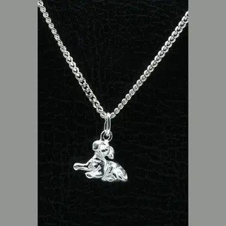 Mooye ® - Collectie Zilveren Hondje Lig Ketting Hanger