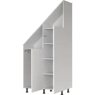 TheBestOf Furniture Kledingkast Tegen Schuine Wand Zolder Slaapkamer - Opbergkast Geschikt Voor Schuine Daken Dakkapel - Schuine Wand Links