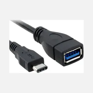 Otg Host Kabel Male Usb C Naar Normaal Female Usb A 2.0/3.0, Adapter / Verloop-stekker, Voor O.a. MacBook 12 Etc, Zwart , Merk I12Cover