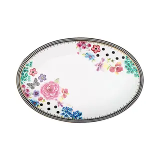 Melli Mello - Nora - Serveerbord 30, 5 Cm - Porselein - Bloemenprint - Gouden Rand