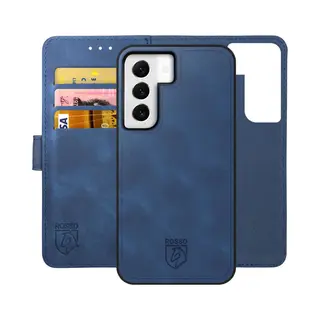 Rosso Element Uitneembaar 2-in-1 Hoesje Geschikt Voor Samsung Galaxy S22 | Luxe Portemonnee | Back Cover | Pasjeshouder | Blauw